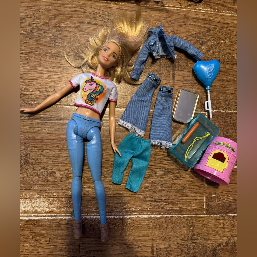 Barbie made to move doll & misc accessories